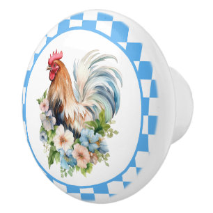 Pomo De Cerámica Amantes del pollo de Cute Country