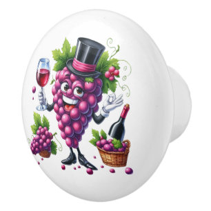 Pomo De Cerámica Amantes del vino de uva dulce bar mancave