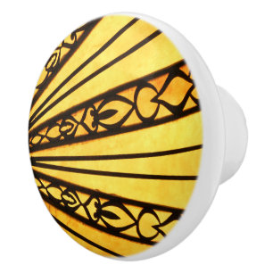 Pomo De Cerámica Amarillo radial