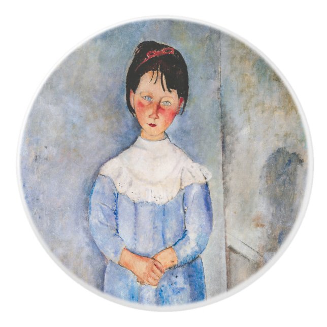Pomo De Cerámica Amedeo Modigliani - Niña pequeña de azul (Anverso)