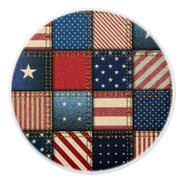 Pomo De Cerámica American Patchwork Image