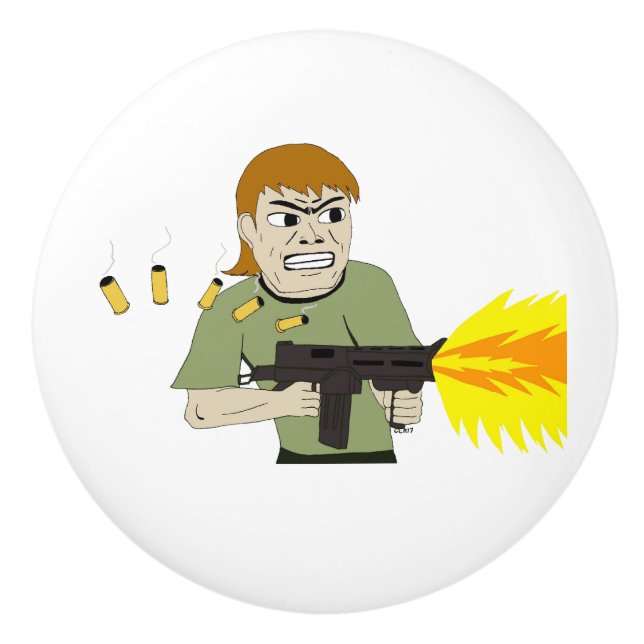 Pomo De Cerámica ametralladora (Anverso)