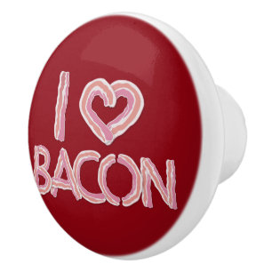 Pomo De Cerámica Amo a Bacon