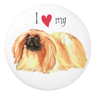 Pomo De Cerámica Amo a mis pekingeses