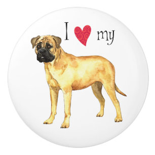 Pomo De Cerámica Amo mi Bullmastiff