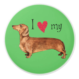 Pomo De Cerámica Amo mi Dachshund