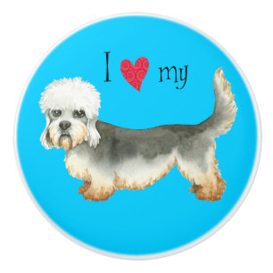 Pomo De Cerámica Amo mi Dandie Dinmont Terrier
