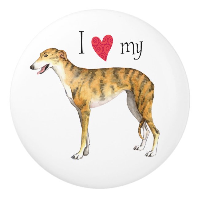 Pomo De Cerámica Amo mi galgo (Anverso)
