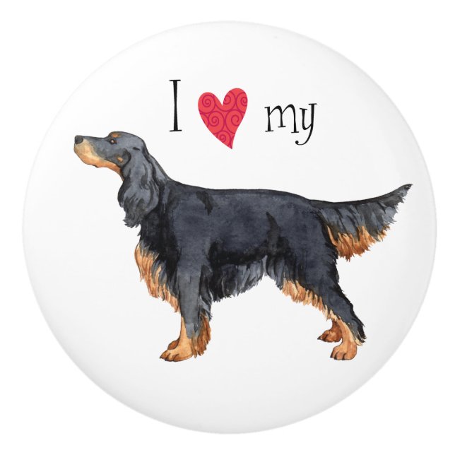 Pomo De Cerámica Amo mi Gordon Setter (Anverso)