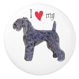 Pomo De Cerámica Amo mi Kerry Blue Terrier