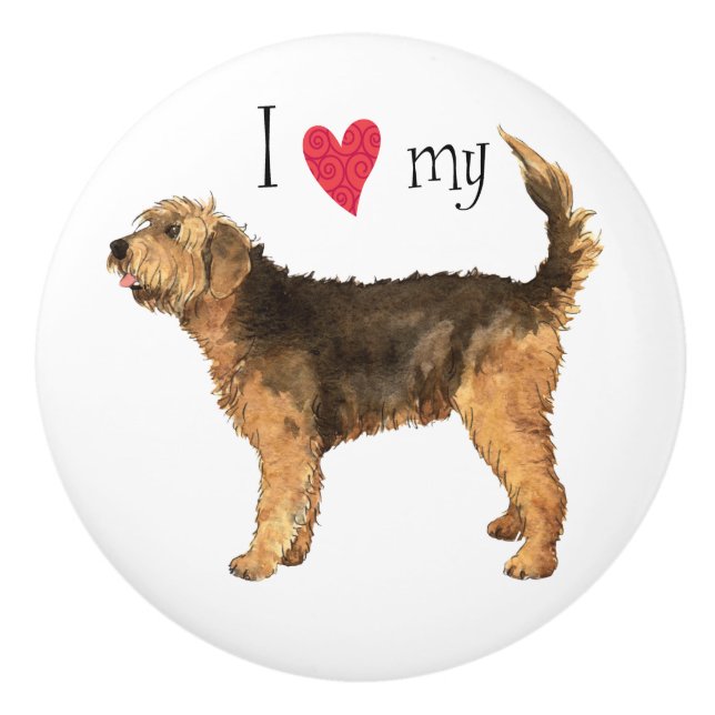 Pomo De Cerámica Amo mi Otterhound (Anverso)
