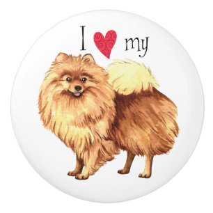 Pomo De Cerámica Amo mi Pomeranian
