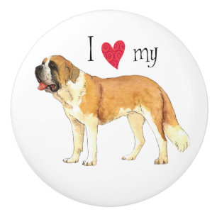 Pomo De Cerámica Amo mi St Bernard