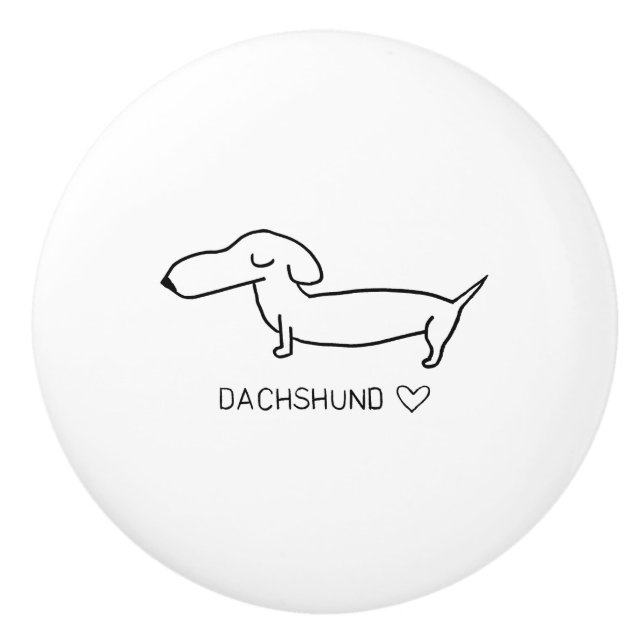 Pomo De Cerámica Amor del Dachshund (Anverso)