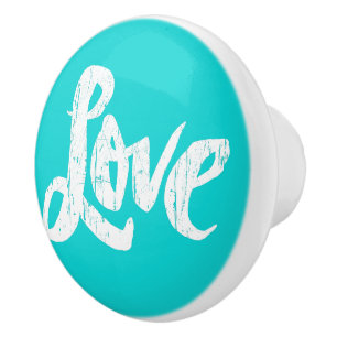 Pomo De Cerámica AMOR Palabra Lechado Moderno Hippie Ceram con prob