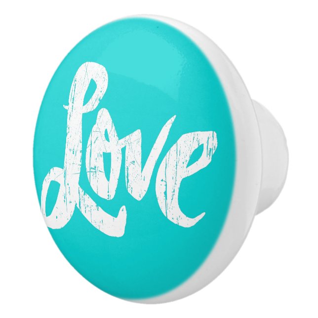 Pomo De Cerámica AMOR Palabra Lechado Moderno Hippie Ceram con prob (Derecha)