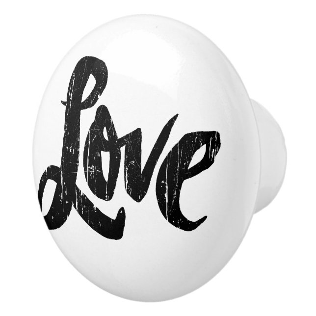 Pomo De Cerámica AMOR palabra que dice caligrafía hippie Valentine  (Derecha)