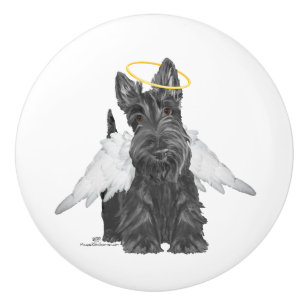 Pomo De Cerámica Angel Terrier Escocés