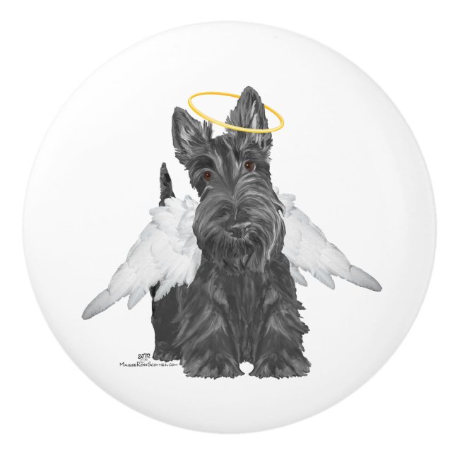 Pomo De Cerámica Angel Terrier Escocés (Anverso)