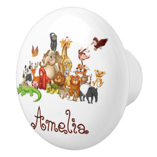 Pomo De Cerámica Animales personalizados para niños