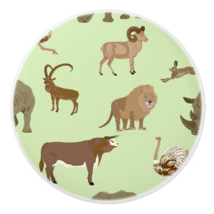 Pomo De Cerámica Animales salvajes