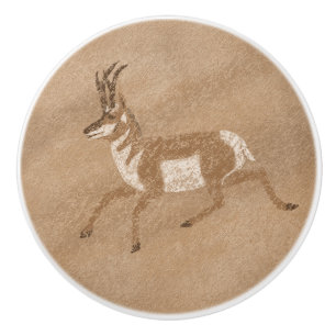 Pomo De Cerámica Antélope de Correr en el Suroeste de Pronghorn Pet