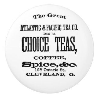 Pomo De Cerámica Anuncio de cosecha de vintage de Atlantic & Pacifi