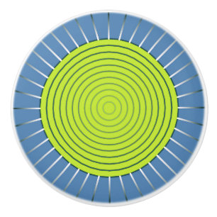 Pomo De Cerámica Aparición geométrica moderna - azul de cal y denim