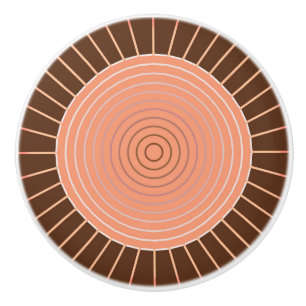 Pomo De Cerámica Aparición geométrica moderna - Peach y Brown