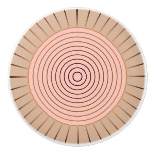 Pomo De Cerámica Aparición geométrica moderna - Peach y Tan