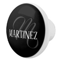Apellido personalizado elegante negro | Nombre