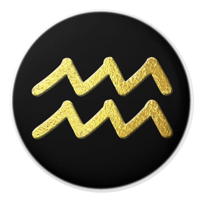 Pomo De Cerámica Aquarius Gold (Anverso)
