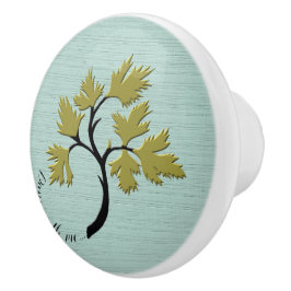 Pomo De Cerámica Árbol Bailarín Personalizado Verde Oliva