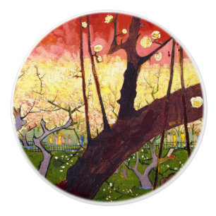 Pomo De Cerámica Árbol de ciruelas flotantes Van Gogh después de Hi