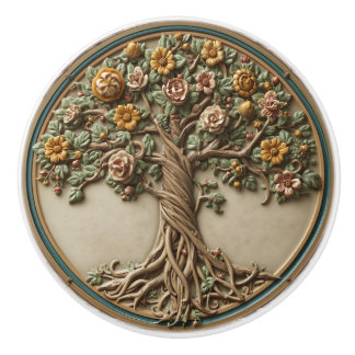 Pomo De Cerámica árbol de la vida de William Morris Vintage pre-raf