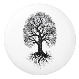 Pomo De Cerámica Árbol de la Vida Perilla Cerámica Zen