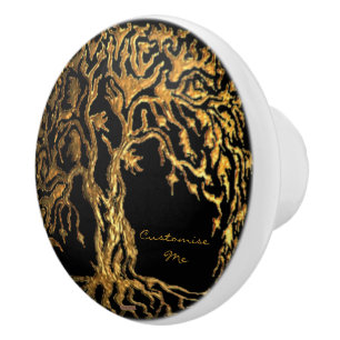 Pomo De Cerámica Árbol de Mehndi de la vida (alheña)