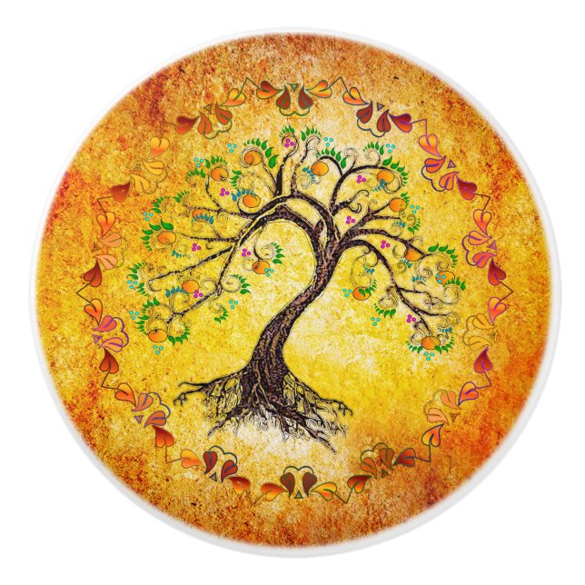 Pomo De Cerámica Árbol de vida (Anverso)