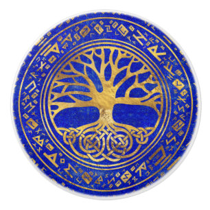 Pomo De Cerámica Árbol de vida - Yggdrasil - Lapis Lazuli