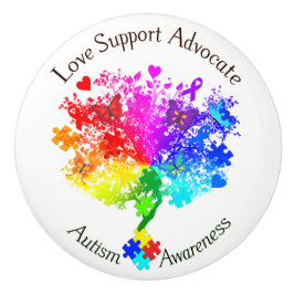 Pomo De Cerámica Árbol del espectro autista