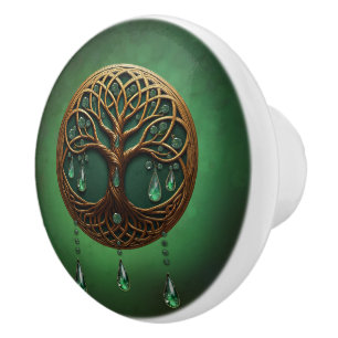 Pomo De Cerámica Árbol estilizado de vida