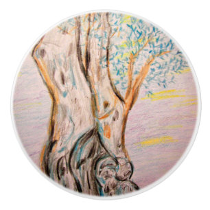 Pomo De Cerámica Árbol olivo