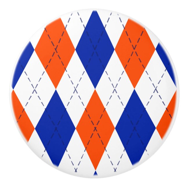 Pomo De Cerámica Argyle naranja y Diamante Azul (Anverso)