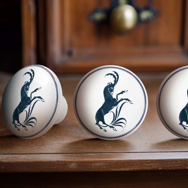 Pomo De Cerámica Aries William De Morgan Dutch Delft Blue (Subido por el creador)