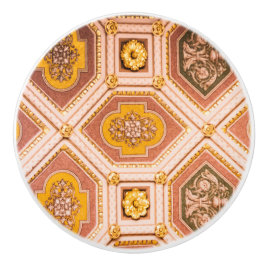 Pomo De Cerámica Arquitectura húngara rosa amarilla