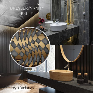 Pomo De Cerámica Art Deco Bronze Black