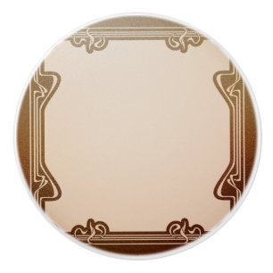 Pomo De Cerámica Art Nouveau, beige, marrón, antigüedades, belle ép
