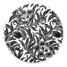 Art Nouveau Floral Botánico Vintage Blanco y Negro