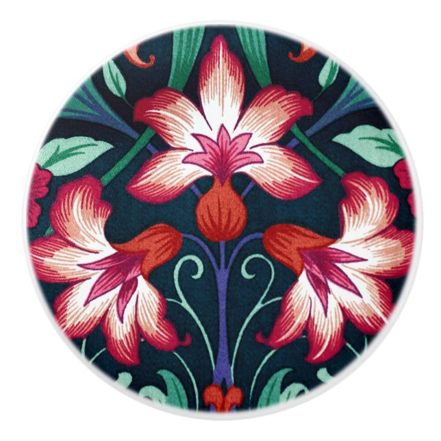 Pomo De Cerámica Art Nouveau Lilies (Anverso)