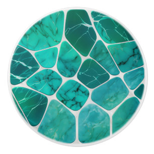 Pomo De Cerámica arte abstracto celdas mosaico mármol Costa Esmeral